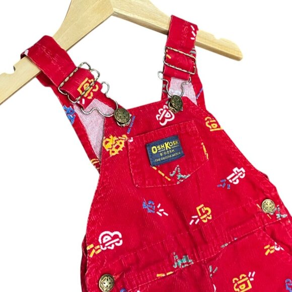 OshKosh B'gosh Other - VINTAGE OshKosh Red Corduroy Overalls - 24 Months
